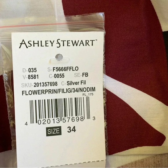 NWT Ashley Stewart Button Up Blouse Top Plus Sz 34 Lavender & Grey Floral Shirt - Picture 8 of 11